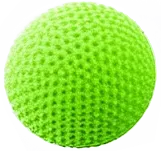 Top green ball with dots